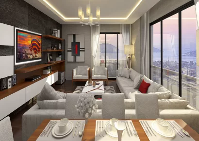 Sea view apartments for sale in a brand new site in Kartal