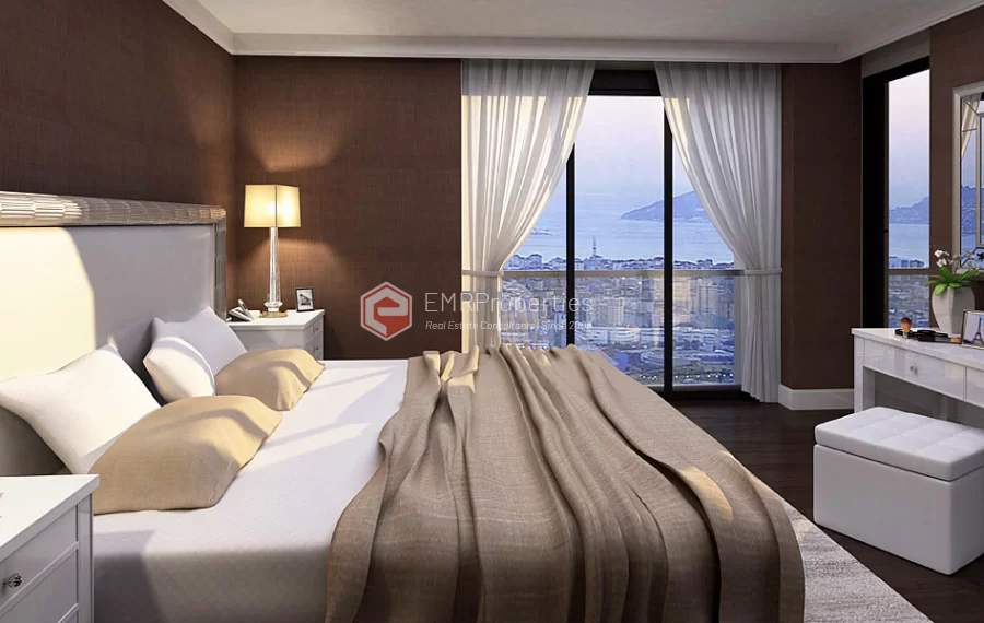 Sea view apartments for sale in a brand new site in Kartal