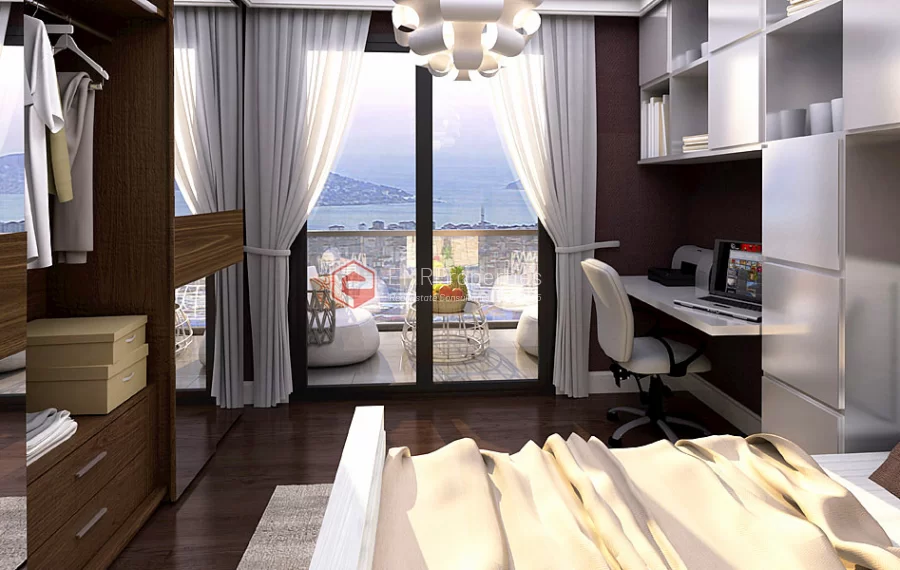 Sea view apartments for sale in a brand new site in Kartal
