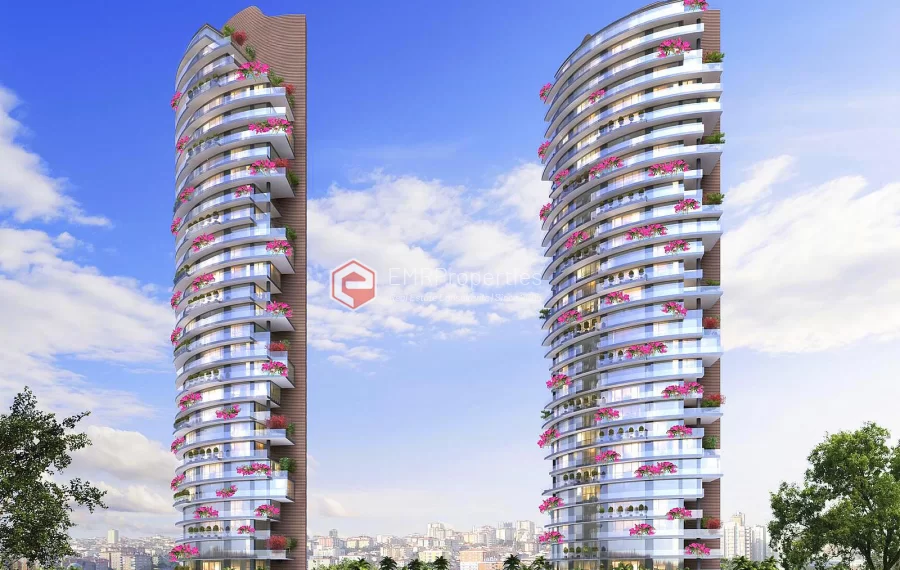 Magnificent project with a view of the Islands and the Marina in Kartal