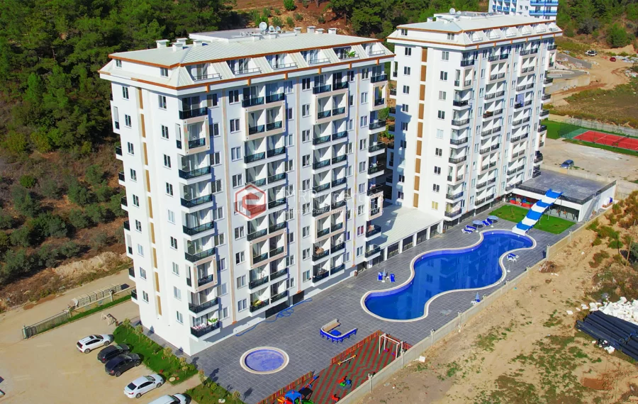 Brand new 1+1 apartment for sale in a luxury complex intertwined with nature