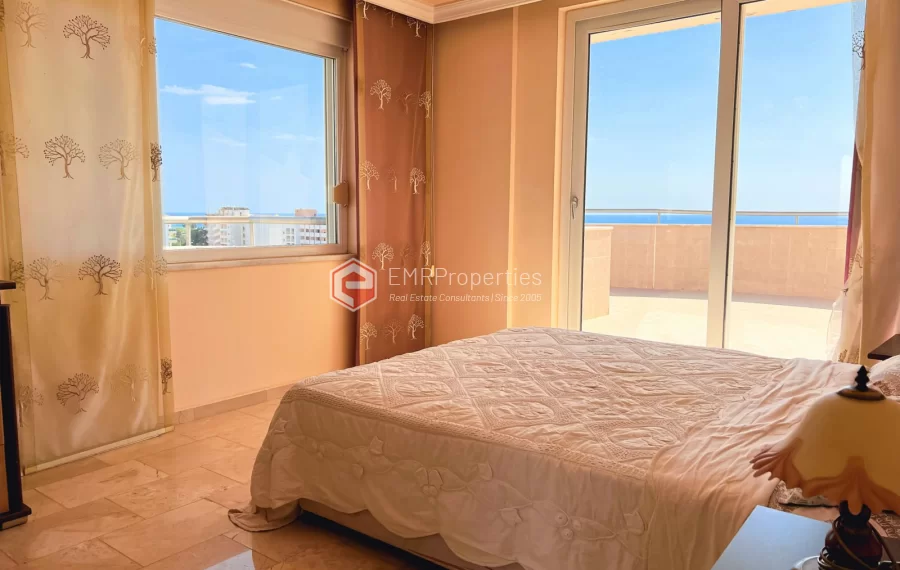 3 bedroom sea view penthouse duplex for sale in Mahmutlar