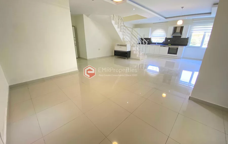  Peaceful garden duplex for sale in a secure residential complex in Kestel