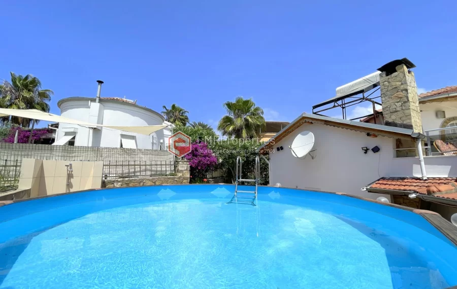 Affordable detached villa with large garden and terrace for sale in Turkler