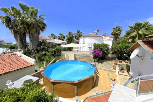 Affordable detached villa with large garden and terrace for sale in Turkler