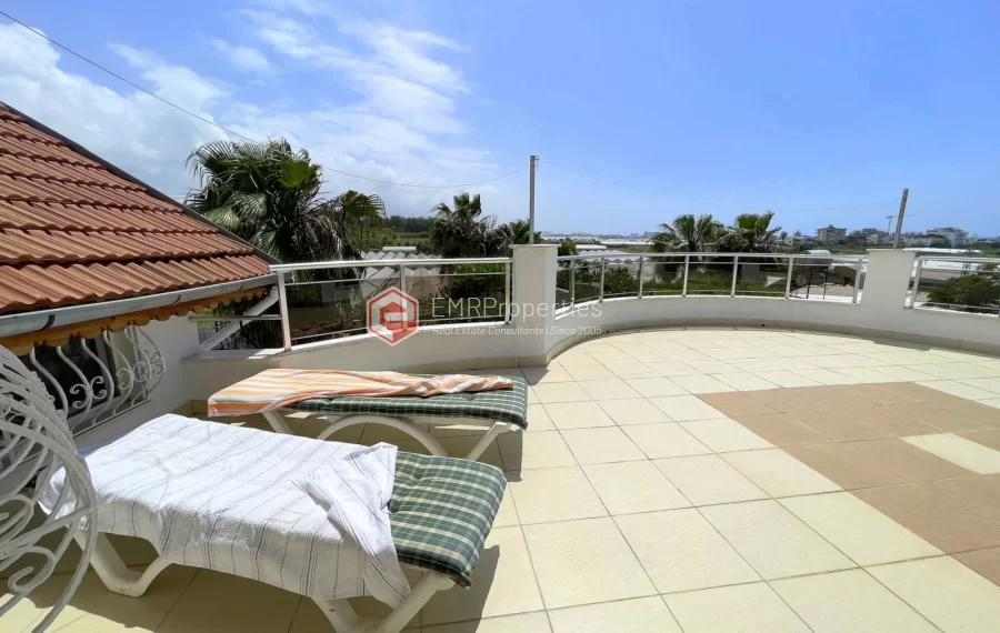 Affordable detached villa with large garden and terrace for sale in Turkler