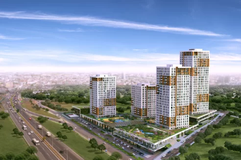 Ausgezeichnete Apartments mit Blick auf die Stadt, die einen neuen Wohnort zum Verkauf in Istanbul