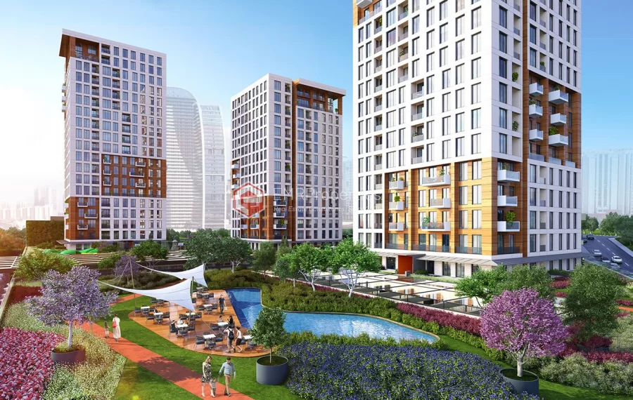 Ausgezeichnete Apartments mit Blick auf die Stadt, die einen neuen Wohnort zum Verkauf in Istanbul