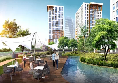 Ausgezeichnete Apartments mit Blick auf die Stadt, die einen neuen Wohnort zum Verkauf in Istanbul