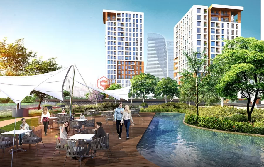 Ausgezeichnete Apartments mit Blick auf die Stadt, die einen neuen Wohnort zum Verkauf in Istanbul