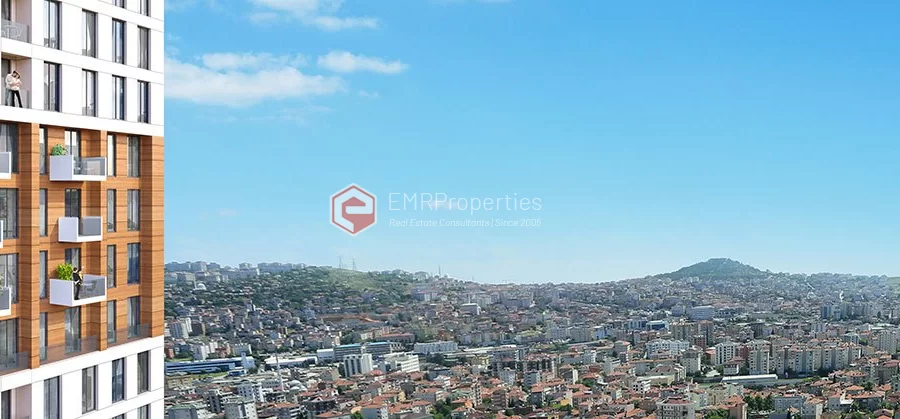Ausgezeichnete Apartments mit Blick auf die Stadt, die einen neuen Wohnort zum Verkauf in Istanbul
