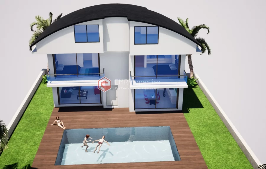 Freistehende Triplex Villa in der mediterranen Küstenstadt zum Verkauf in Antalya