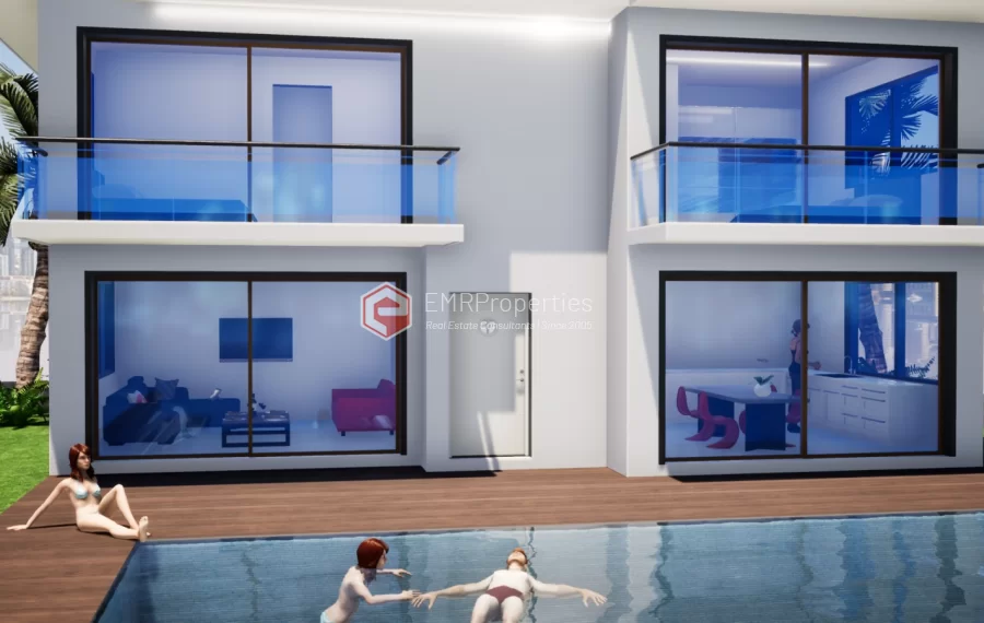 Freistehende Triplex Villa in der mediterranen Küstenstadt zum Verkauf in Antalya