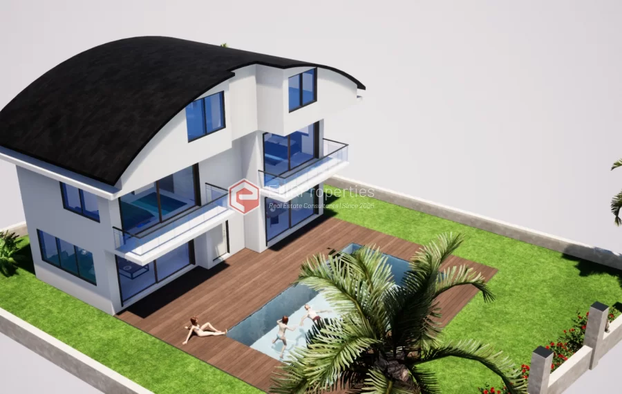 Freistehende Triplex Villa in der mediterranen Küstenstadt zum Verkauf in Antalya