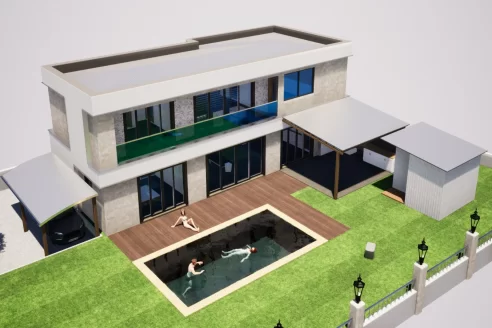 Die neue Villa Belek mit privaten Einrichtungen zum Verkauf in Antalya