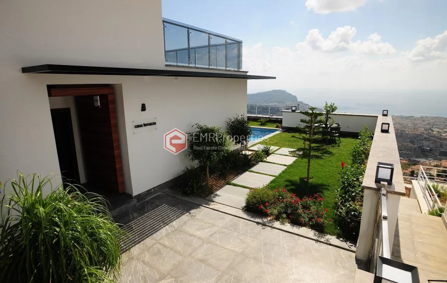 Panoramablick Apartments mit privatem Pool und Garten zum Verkauf in Alanya