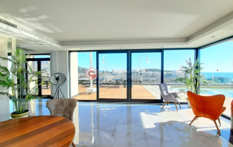 Fabelhafte Premium Villa mit Meerblick und privatem Pool in Alanya zu verkaufen