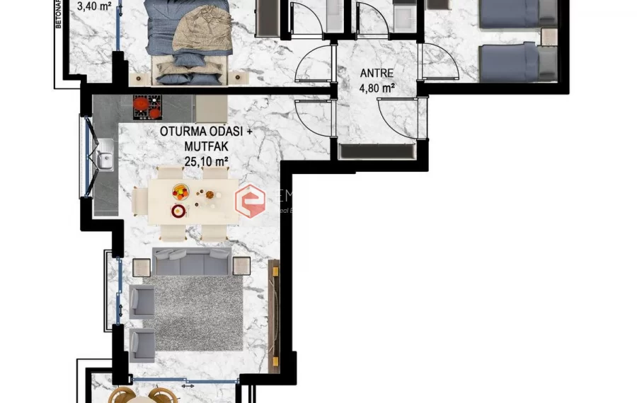 Просторные апартаменты и пентхаусы в зеленом районе на продажу в Кестеле в Алании