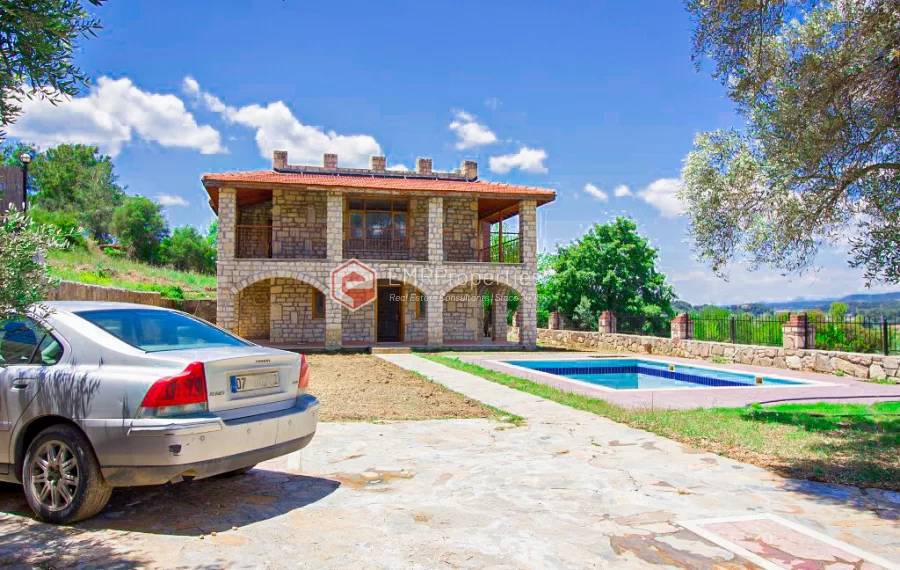Detached stone house for sale in Side Antalya