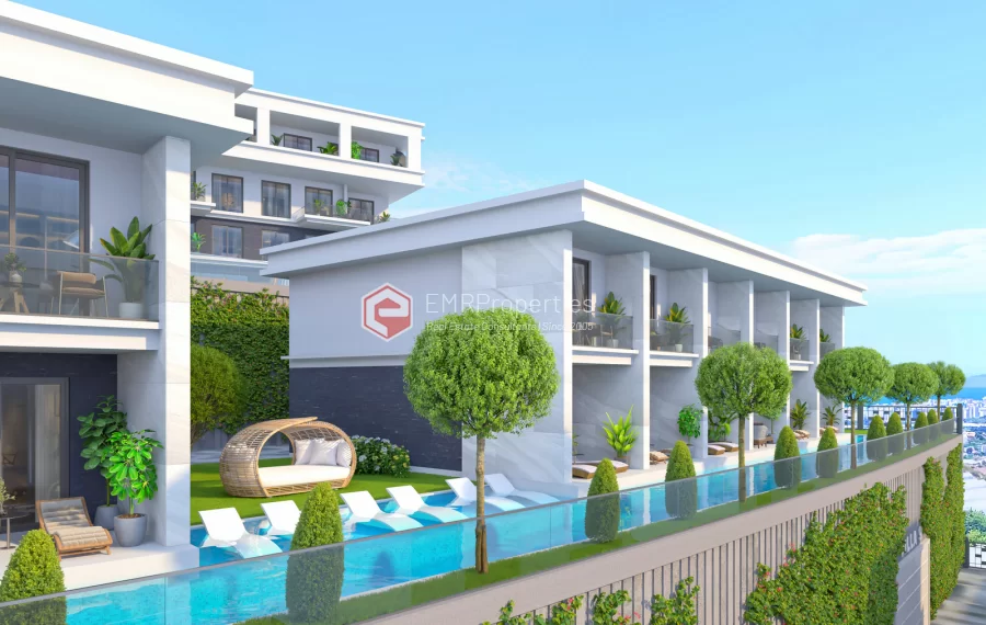 Роскошные апартаменты в Каргыджаке с видом на бассейн