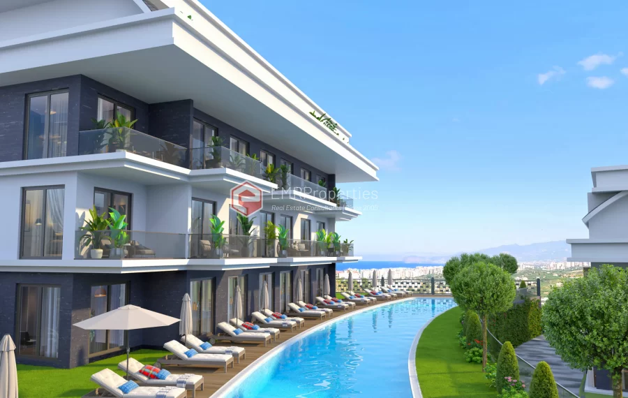 Роскошные апартаменты в Каргыджаке с видом на бассейн