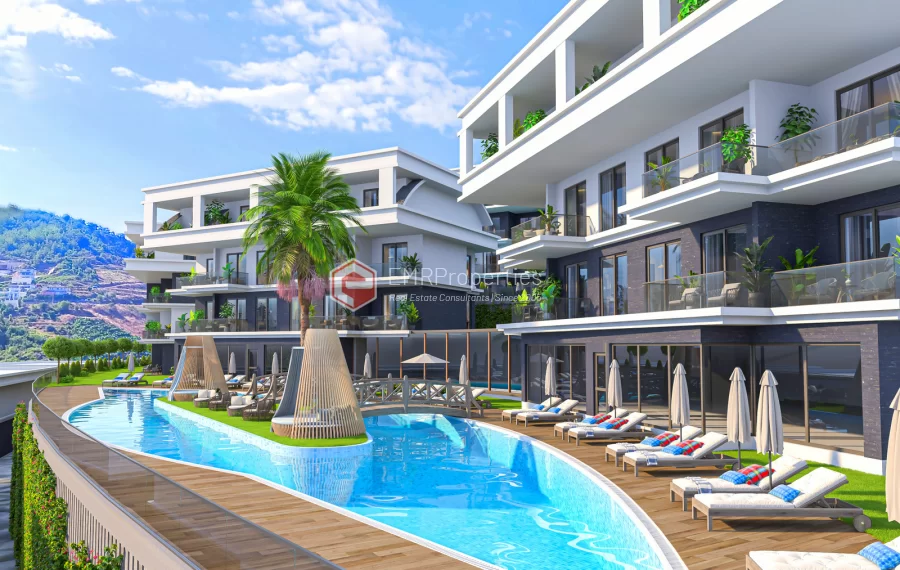 Роскошные апартаменты в Каргыджаке с видом на бассейн