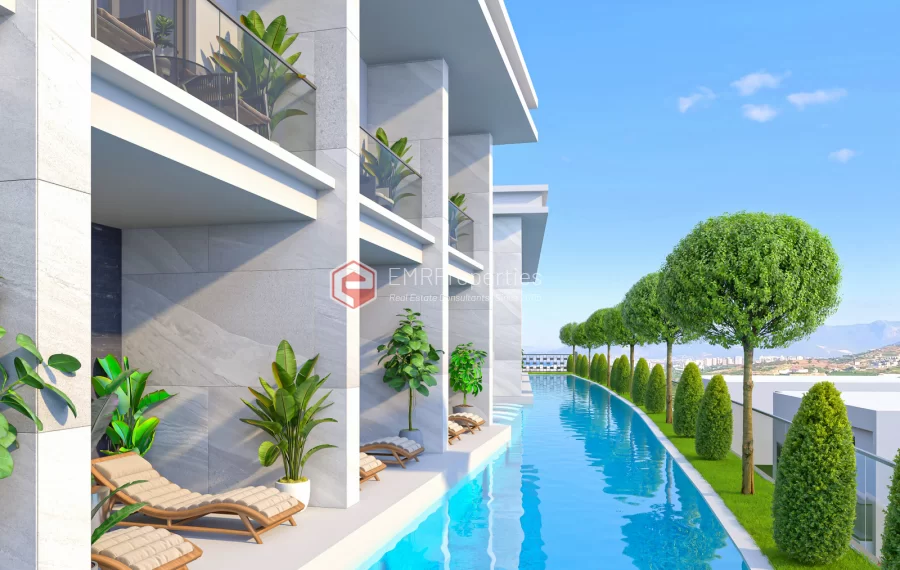 Роскошные апартаменты в Каргыджаке с видом на бассейн