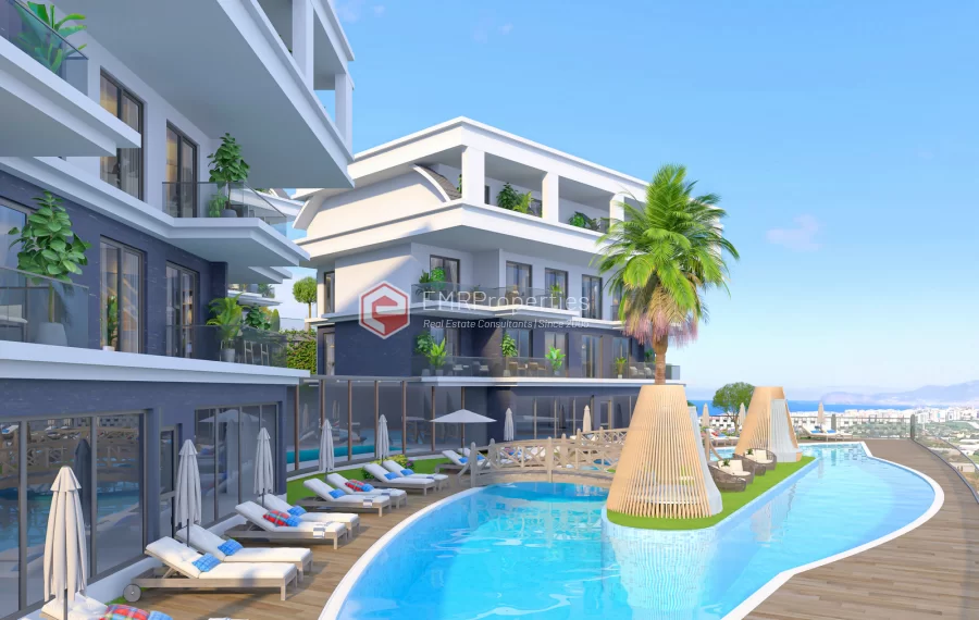 Роскошные апартаменты в Каргыджаке с видом на бассейн