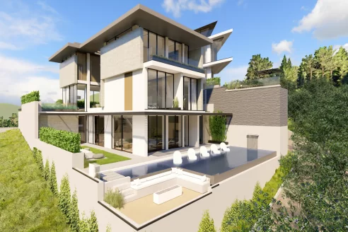 Ultra luxury 5 bedroom triplex villa with sea view for sale in Kargicak