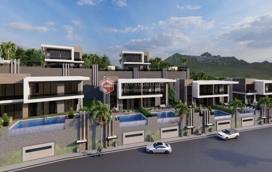 Moderne und ultraluxuriöse Villen mit 3 und 4 Schlafzimmern zum Verkauf in Tepe