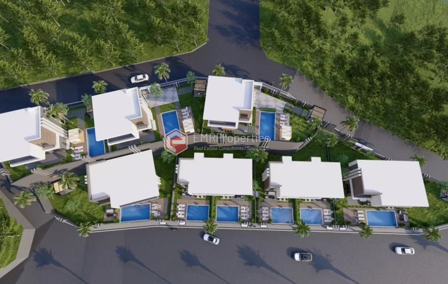 Moderne und ultraluxuriöse Villen mit 3 und 4 Schlafzimmern zum Verkauf in Tepe