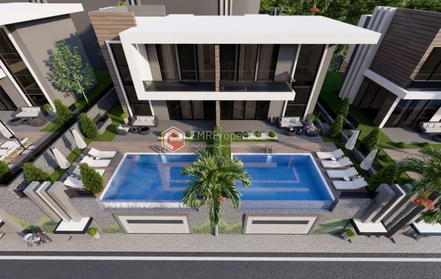 Moderne und ultraluxuriöse Villen mit 3 und 4 Schlafzimmern zum Verkauf in Tepe