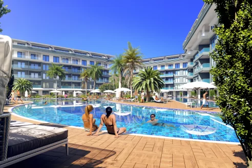 Ультра роскошные апартаменты с зонами общественного пользования на продажу в Оба.