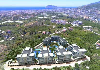  Ultra luxury apartments with rich social areas for sale in Alanya Oba