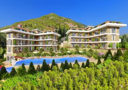 Special project apartments in a complex with sea view in the center of Alanya