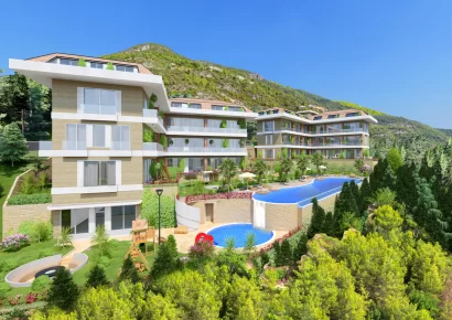 Special project apartments in a complex with sea view in the center of Alanya