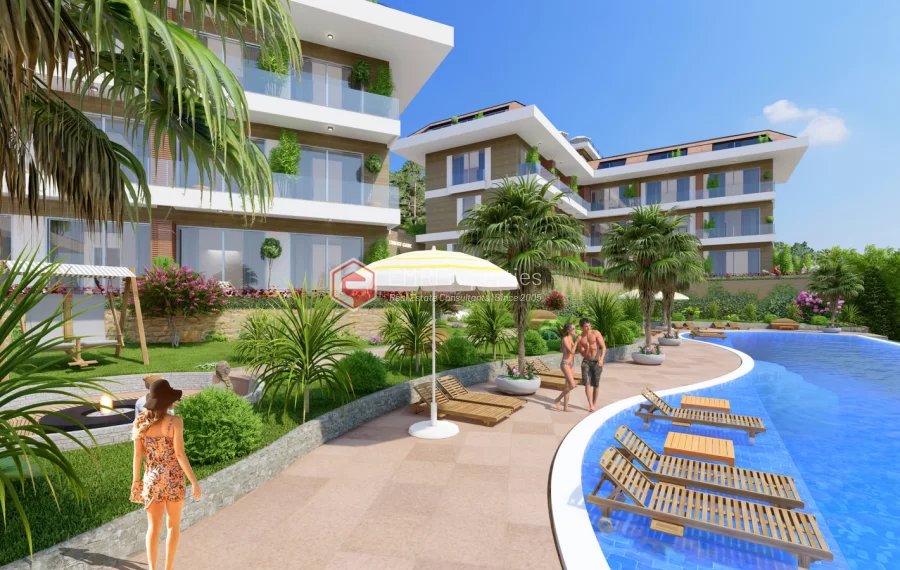 Stanovi posebnog projekta u kompleksu sa pogledom na more u centru Alanje