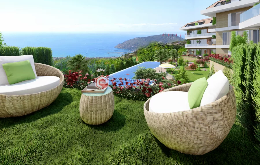 Stanovi posebnog projekta u kompleksu sa pogledom na more u centru Alanje