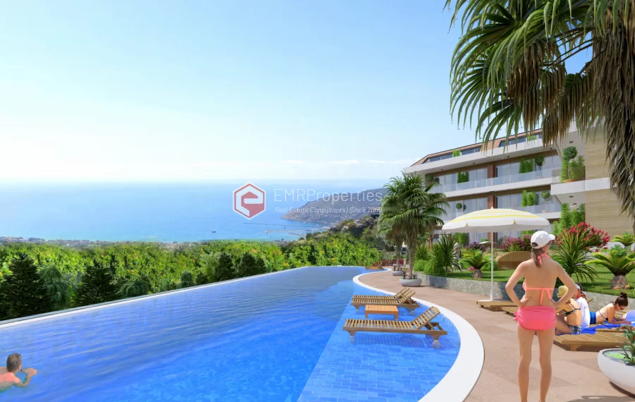 Stanovi posebnog projekta u kompleksu sa pogledom na more u centru Alanje