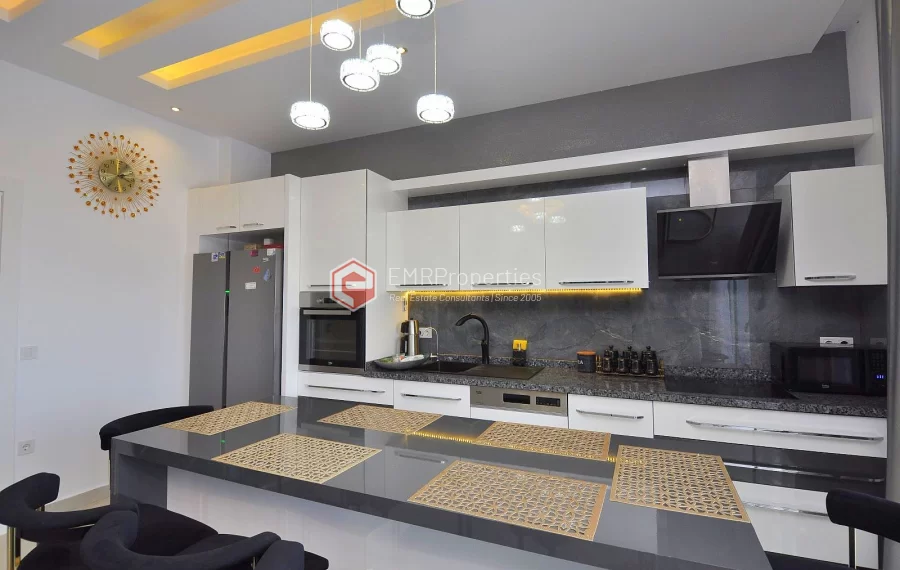 Ultra luxury duplex villa with sea and castle view for sale in Kargicak