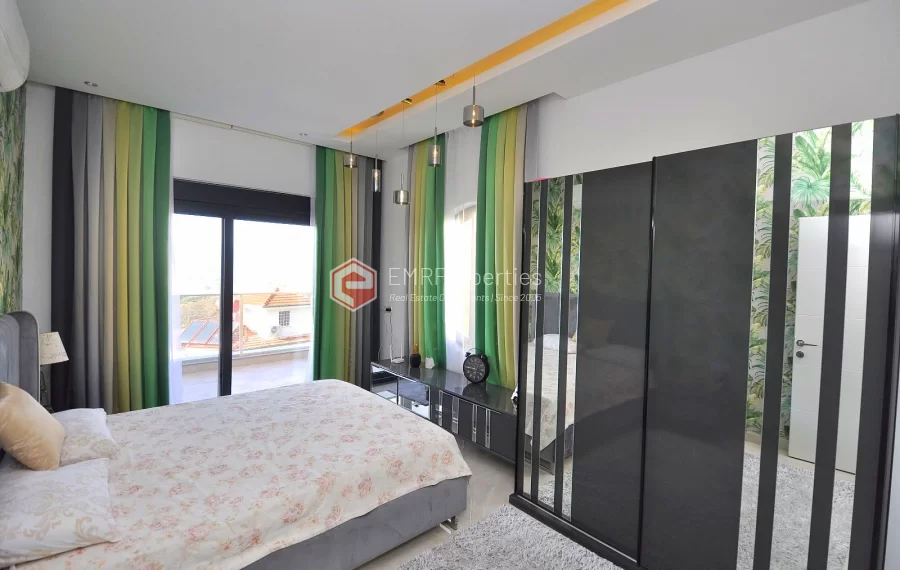 Ultra luxury duplex villa with sea and castle view for sale in Kargicak