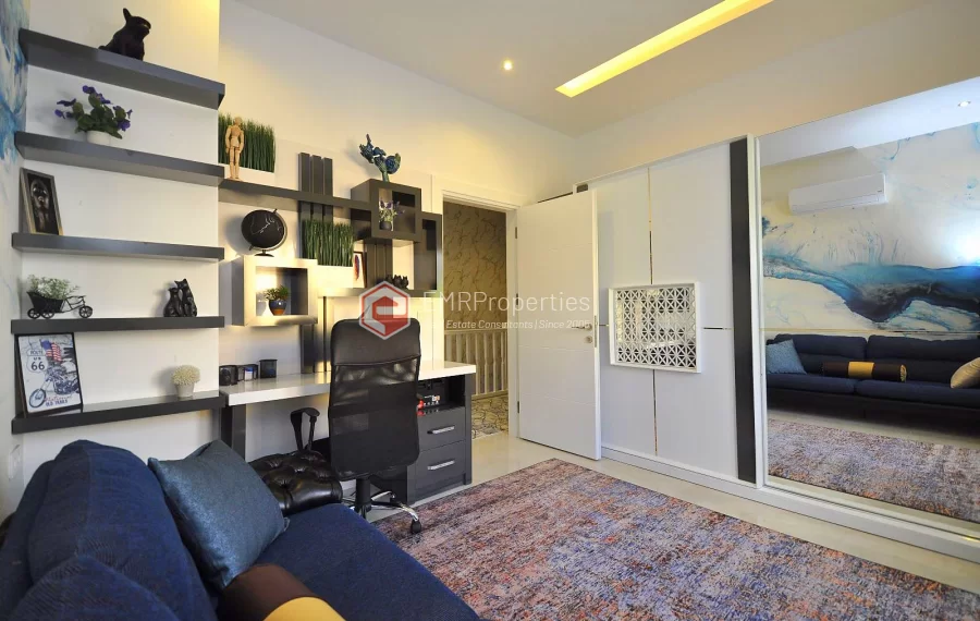 Ultra luxury duplex villa with sea and castle view for sale in Kargicak