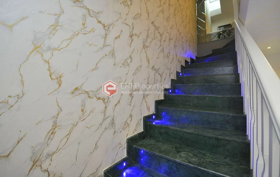 Ultra luxury duplex villa with sea and castle view for sale in Kargicak