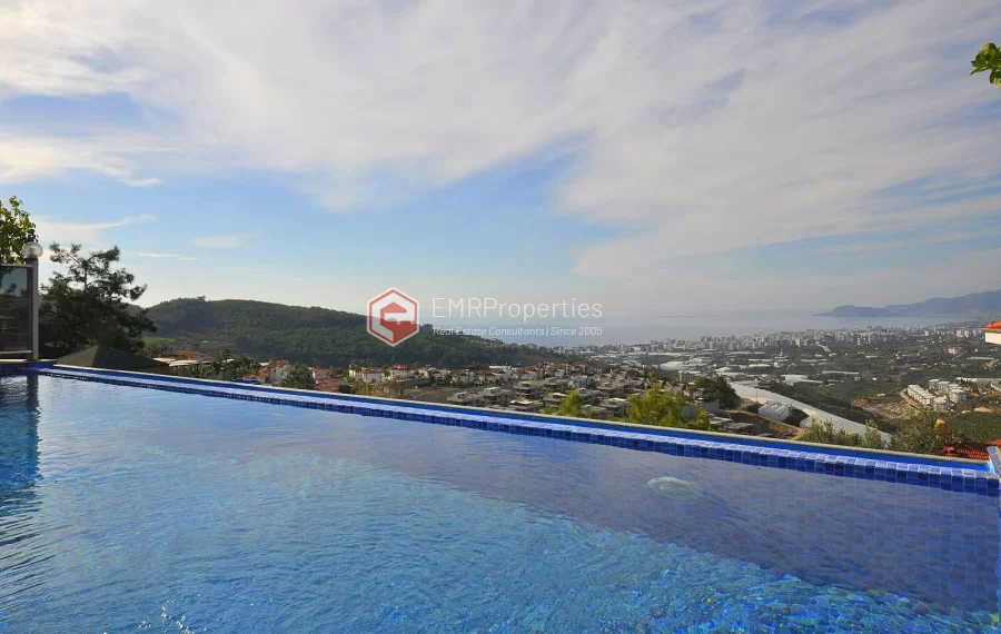 Ultra luxury duplex villa with sea and castle view for sale in Kargicak