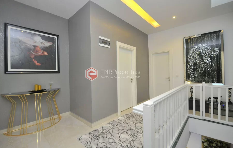 Ultra luxury duplex villa with sea and castle view for sale in Kargicak