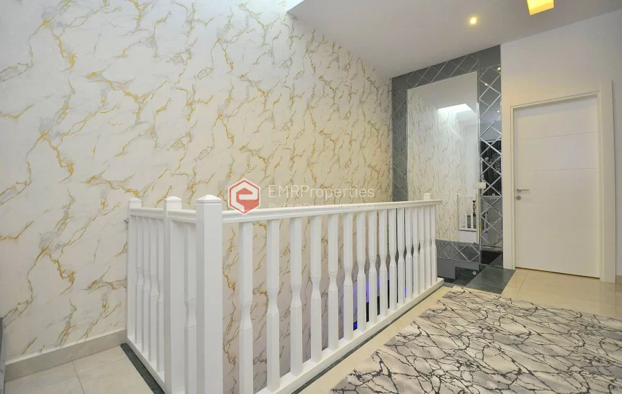 Ultra luxury duplex villa with sea and castle view for sale in Kargicak