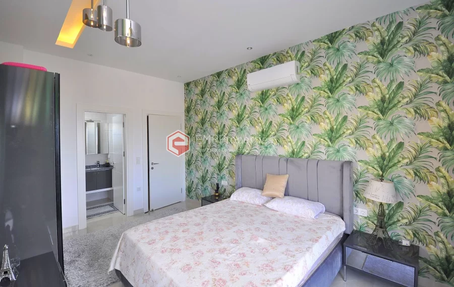 Ultra luxury duplex villa with sea and castle view for sale in Kargicak