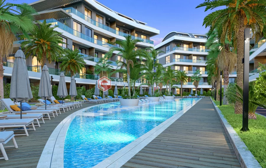 Exklusives Luxusprojekt, in dem sich Grün und Komfort in Alanya treffen